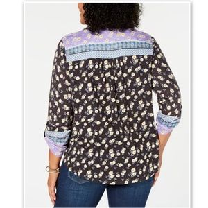 Style & Co Tops - Style & Co Macys Plus Crochet Mix Floral Print Top Style & Co Tops - Style & Co Macys Plus Crochet Mix Floral Print Top